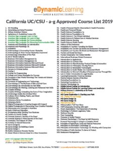 University of california a-g requirements