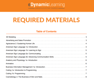 eDynamic Learning Required Materials