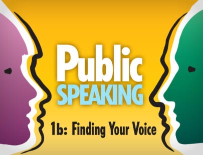 eDL CTE course: Public Speaking 1b: Finding Your Voice