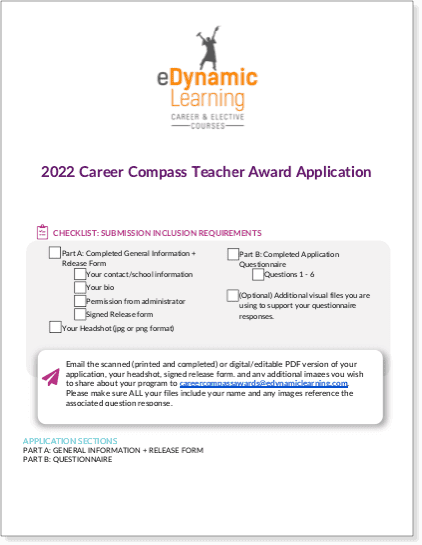 Career Compass Teacher Award Application