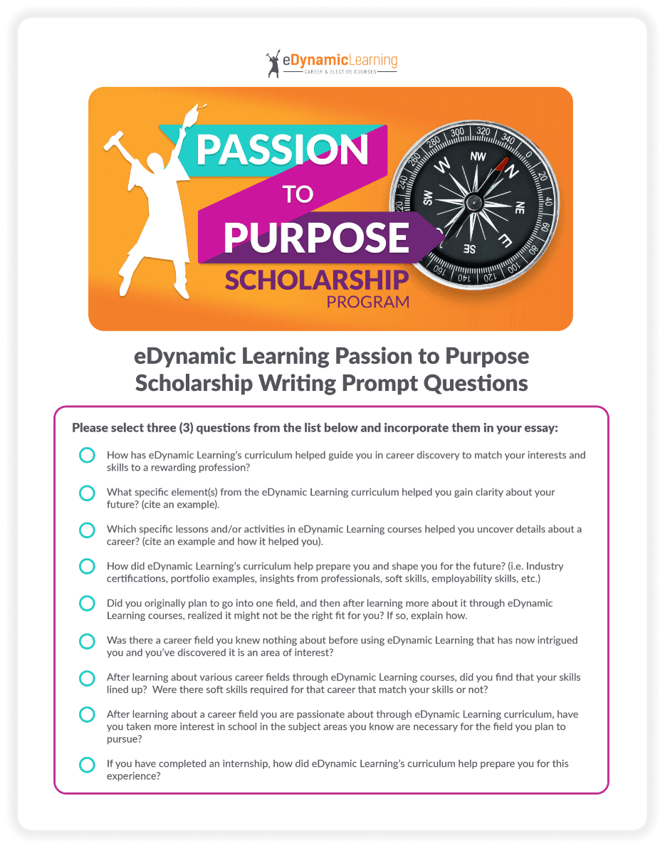 Passion to Purpose Writing Prompt Questions